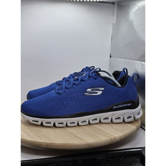 Skechers Shoes Sport Glide Mens Size 10 Blue Black Memory Foam Comfort 232136 - Picture 1 of 10
